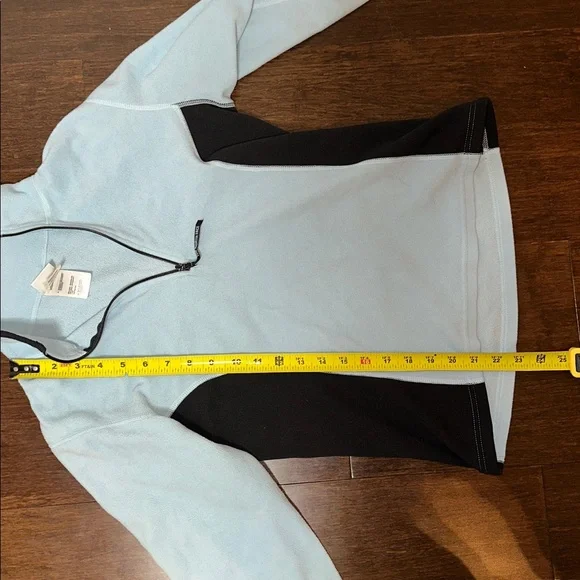 Vintage 90s North Face Women Fleece Baby Powder Blue Quarter Zip Pullover - Picture 7 of 7
